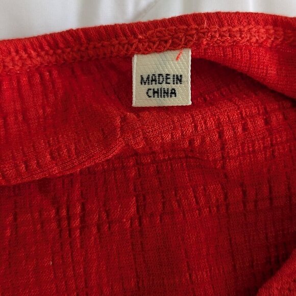 Max Studio Top Size 3X Red Side-Tie Knot Crinkle Knit Short Sleeve Blouse NWT - Picture 10 of 14